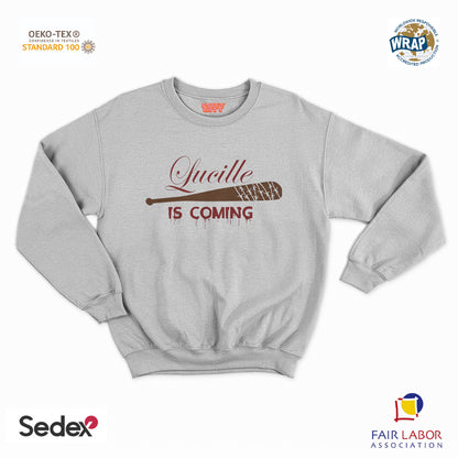 felpa con girocollo unisex- lucille is coming negan