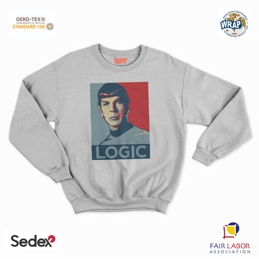 felpa con girocollo unisex- spock logic