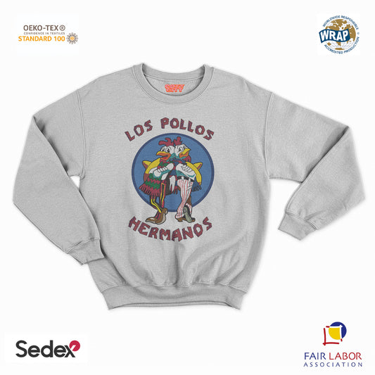 felpa con girocollo unisex- los pollos