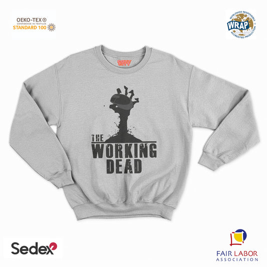 felpa con girocollo unisex- the working dead