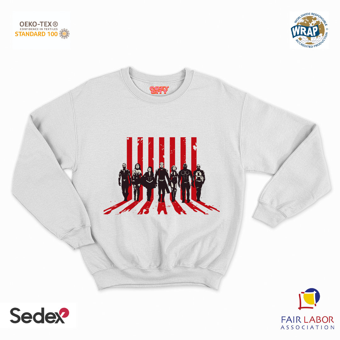 felpa con girocollo unisex- eroi cattivi