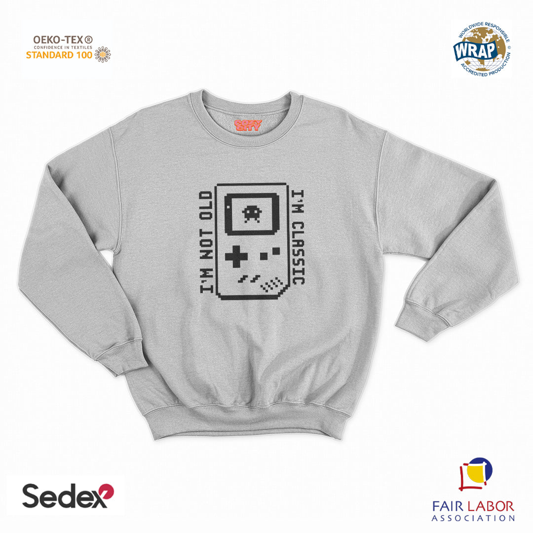 felpa con girocollo unisex- i m not old i m classic