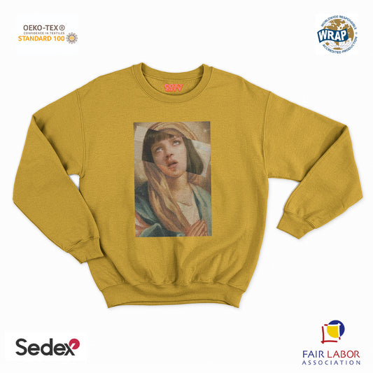 felpa con girocollo unisex- madonna wallace