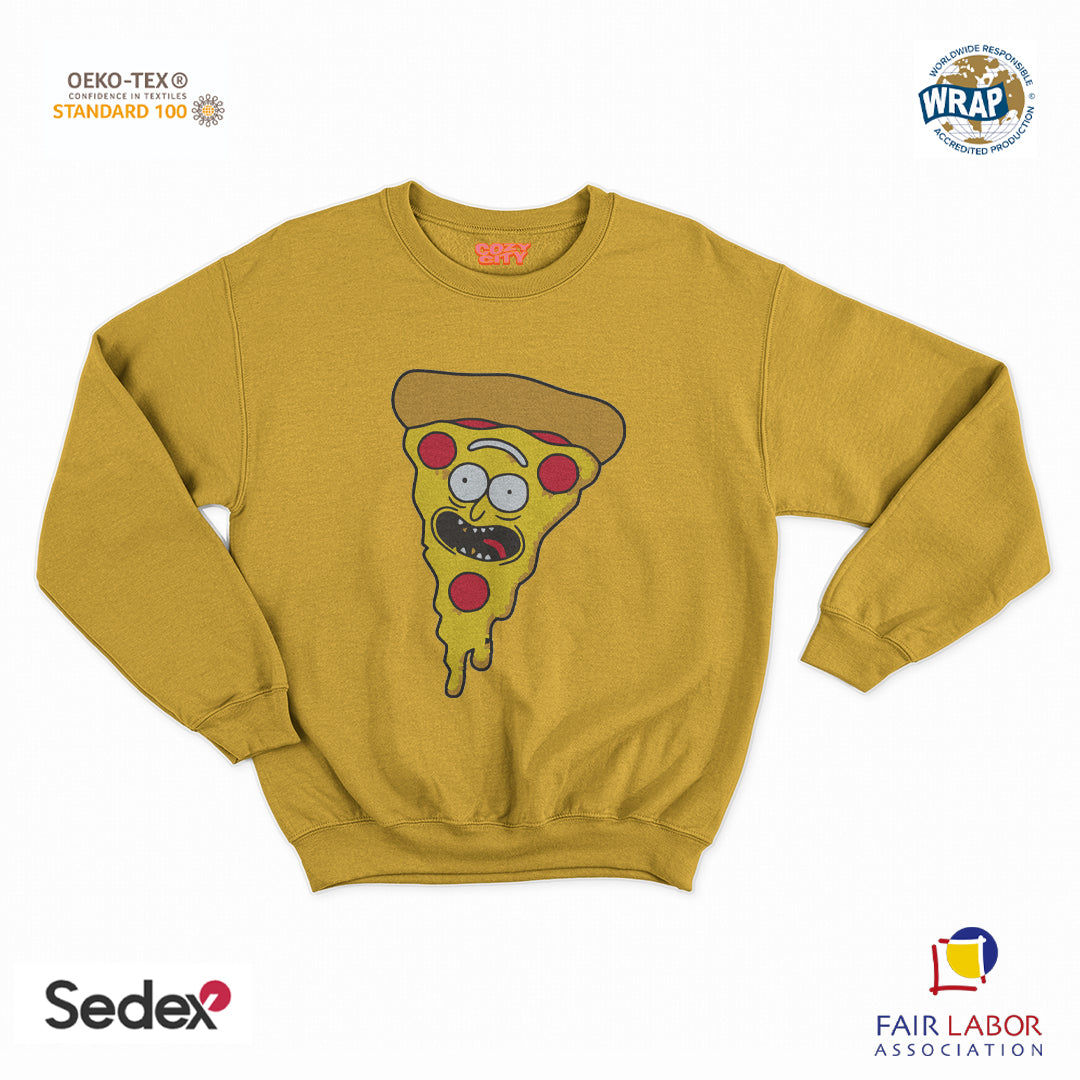 felpa con girocollo unisex- pizza ricky