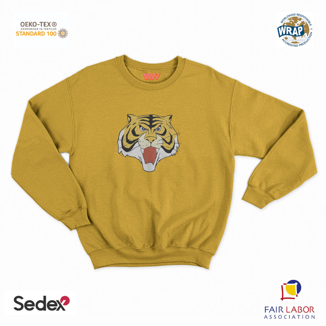 felpa con girocollo unisex- tigre manga