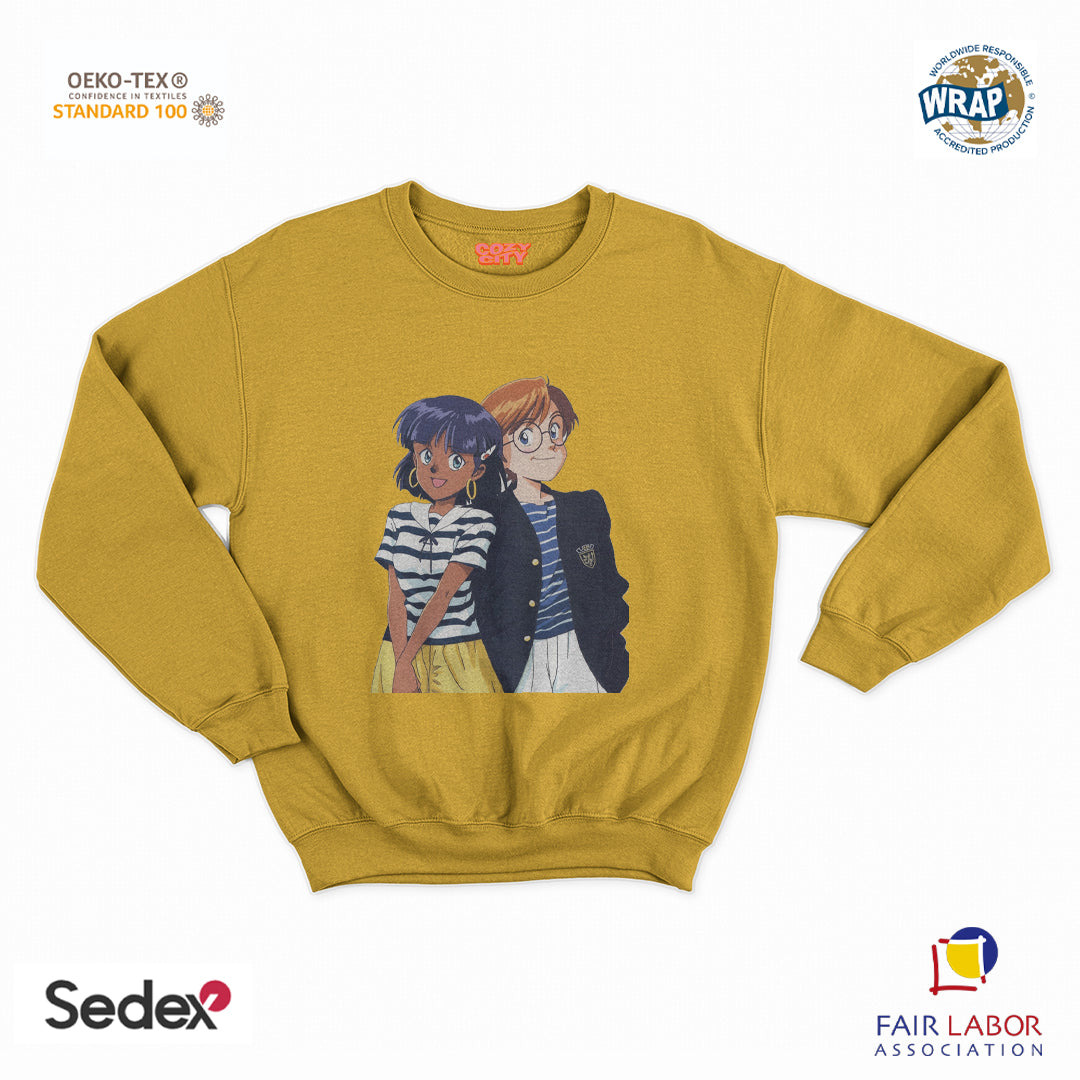 felpa con girocollo unisex- il mistero della pietra azzurra