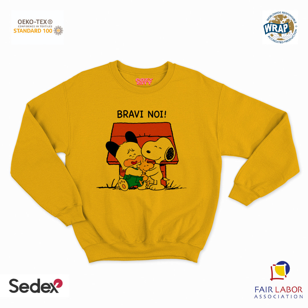 felpa con girocollo unisex- bravi noi
