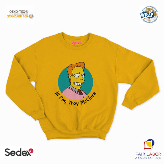 felpa con girocollo unisex- hi i m t macclure