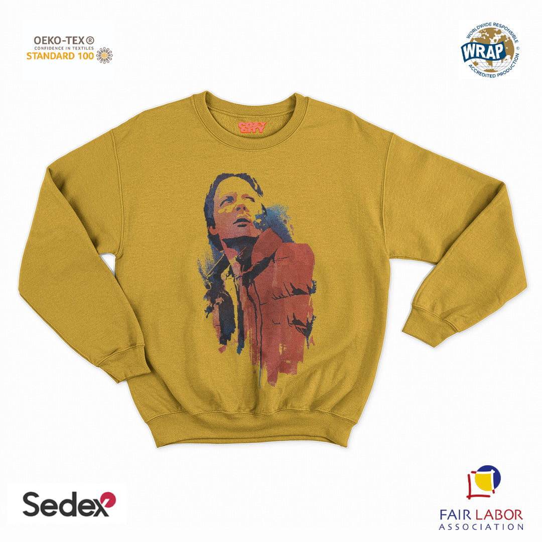 felpa con girocollo unisex- ritorno mc fly art