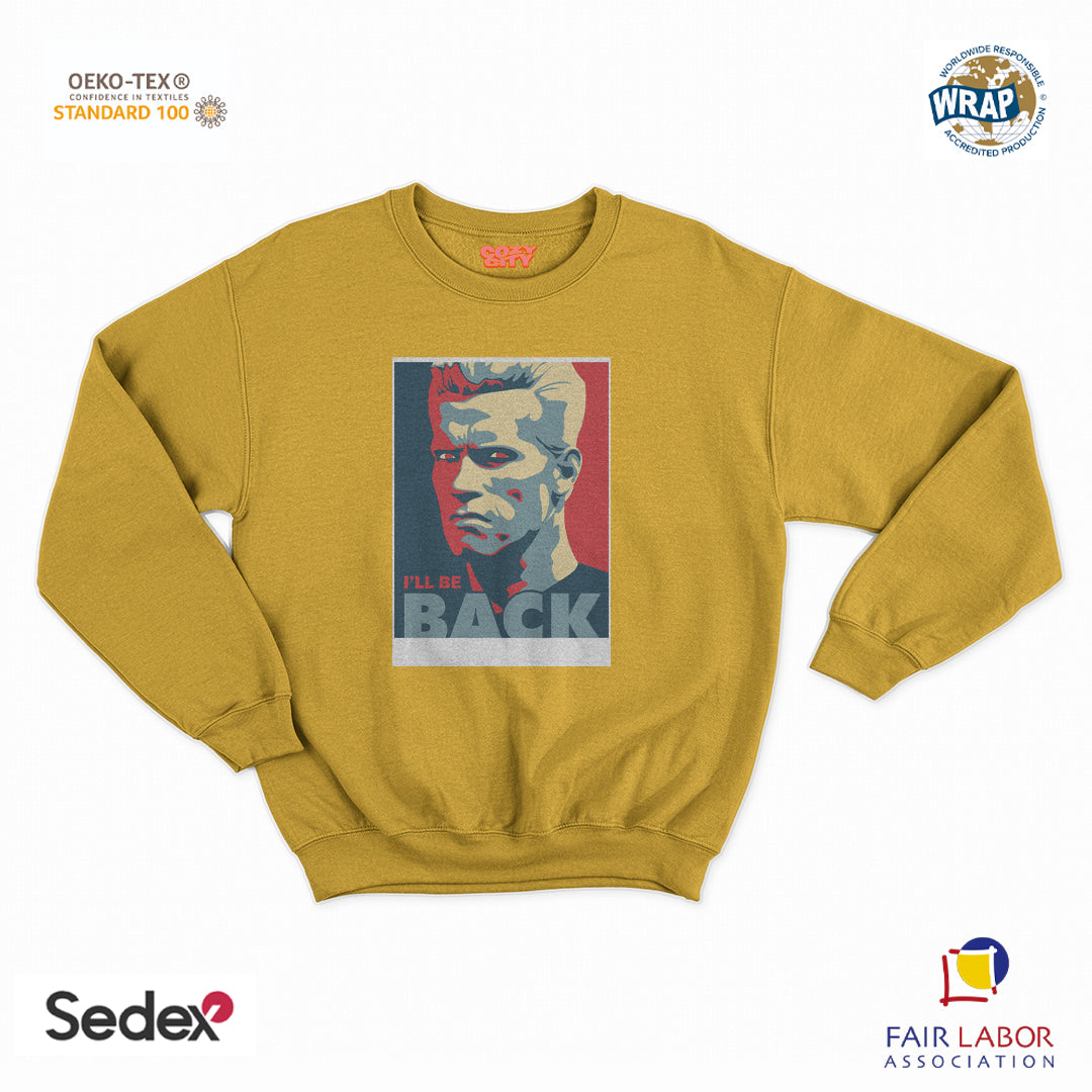 felpa con girocollo unisex- sono tornato arnold