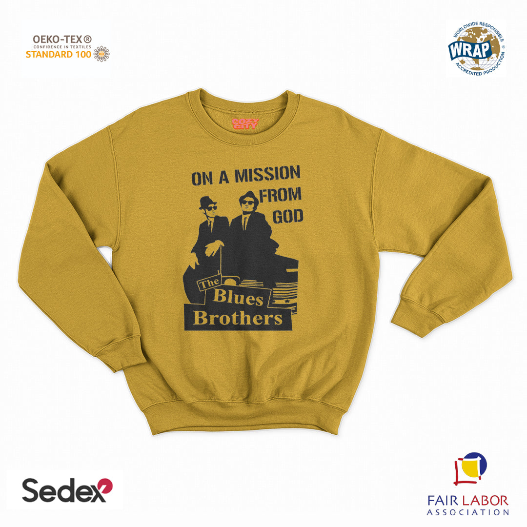 felpa con girocollo unisex- brothers on a mission from god