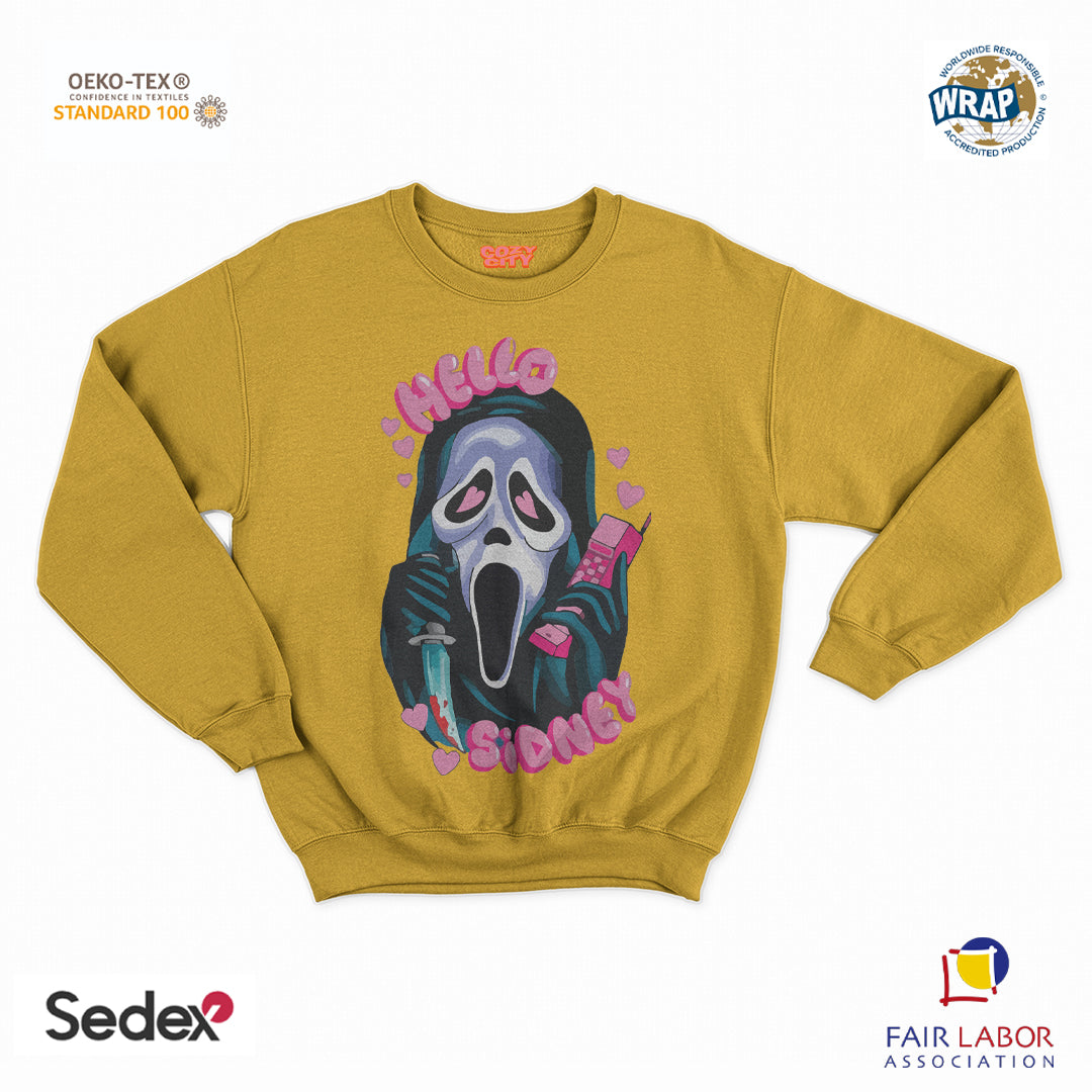 felpa con girocollo unisex- hello sidney love screem