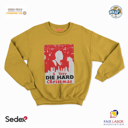 felpa con girocollo unisex-a very die hard christmas natale