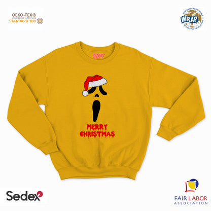 felpa con girocollo unisex- merry christmas urlo natale