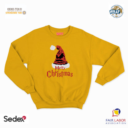 felpa con girocollo unisex- merry harry chistmas