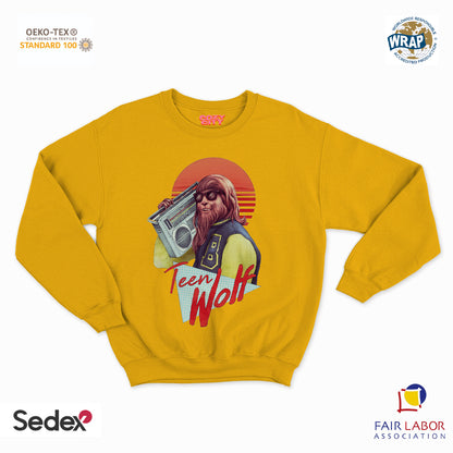 felpa con girocollo unisex- lupo teen