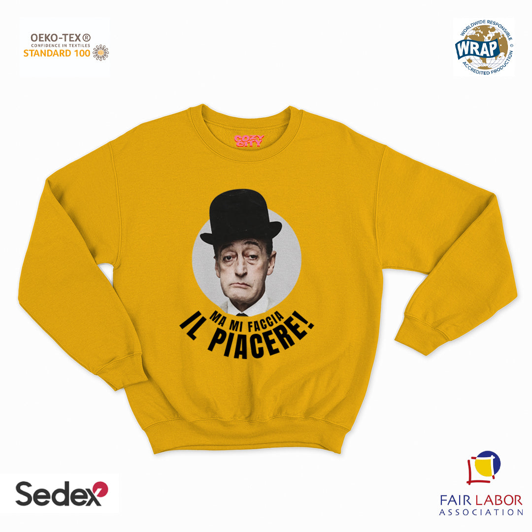 felpa con girocollo unisex- ma mi faccia il piacere
