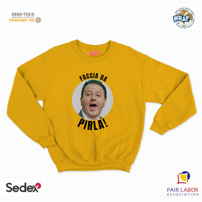felpa con girocollo unisex- faccia da pirla
