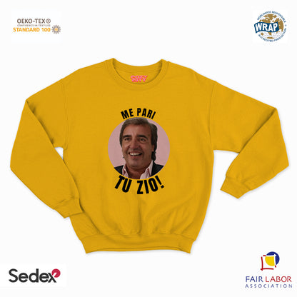 felpa con girocollo unisex- me pari tu zio per chiari