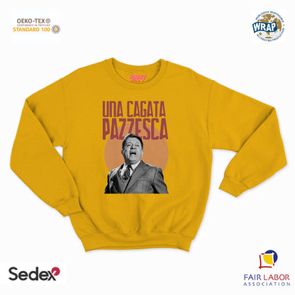 felpa con girocollo unisex- una cagata pazzesca