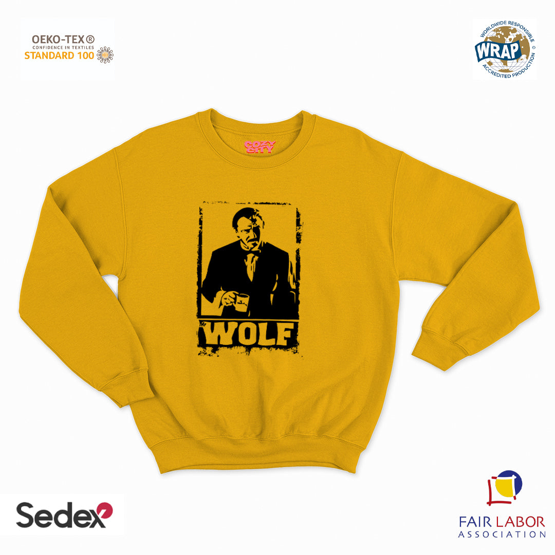 felpa con girocollo unisex- mr wolf