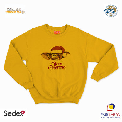 felpa con girocollo unisex- merry christmas mostro