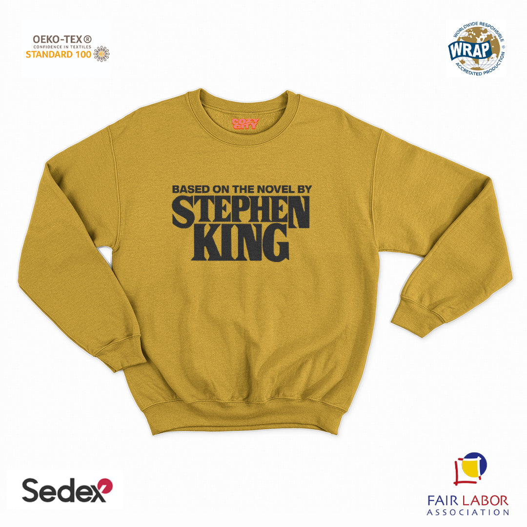 felpa con girocollo unisex- based on the novel of stephen king scritta
