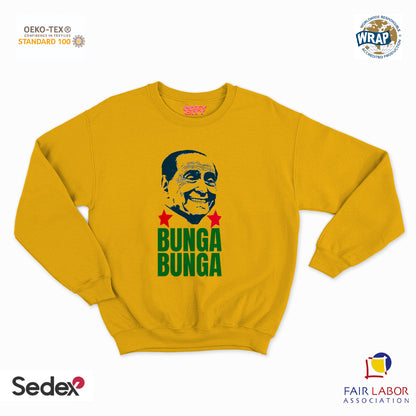 felpa con girocollo unisex- bunga bunga silvio