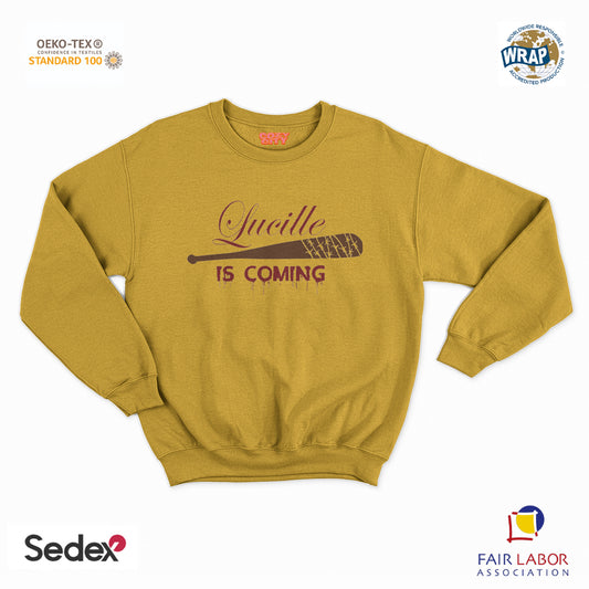 felpa con girocollo unisex- lucille is coming negan