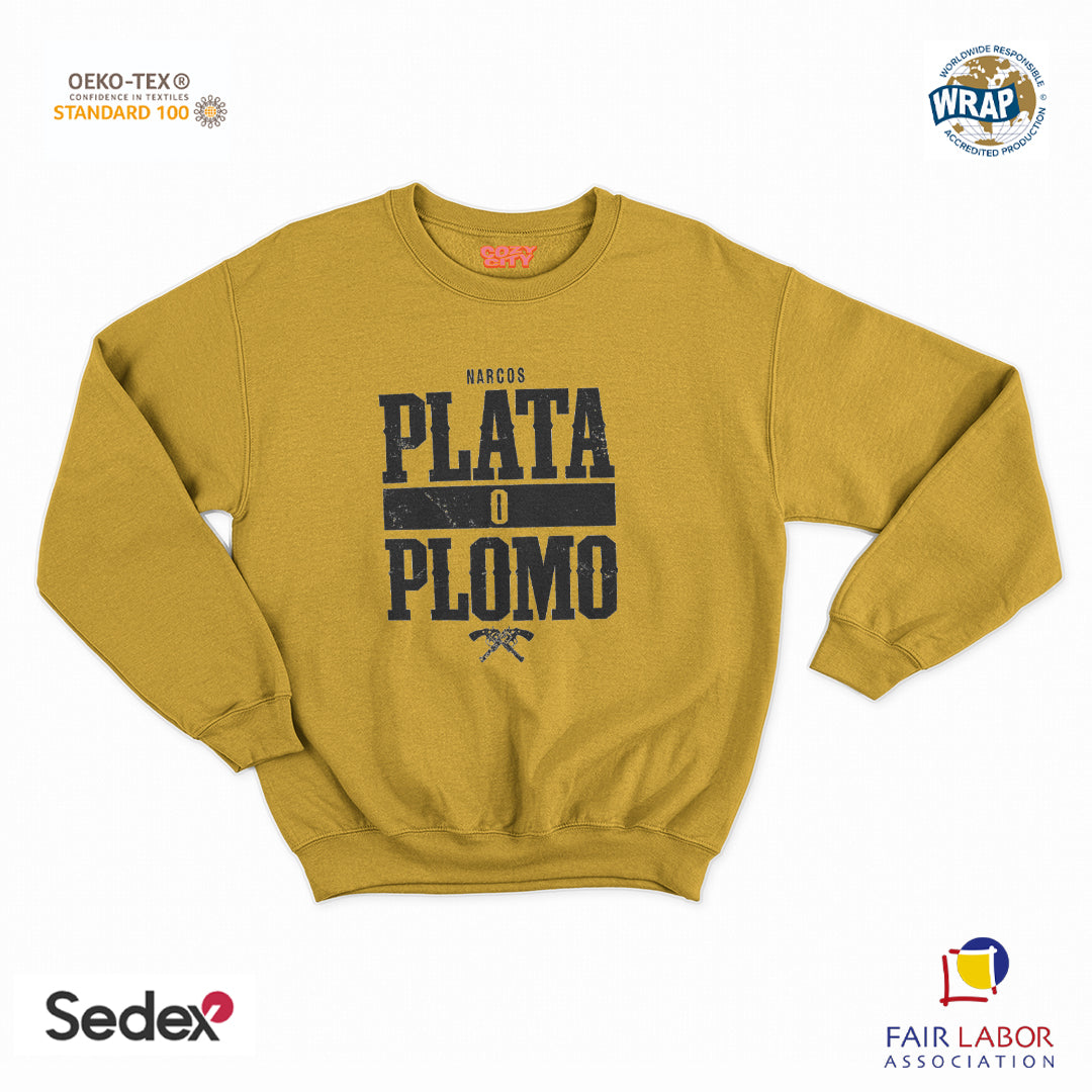 felpa con girocollo unisex- plata o plomo