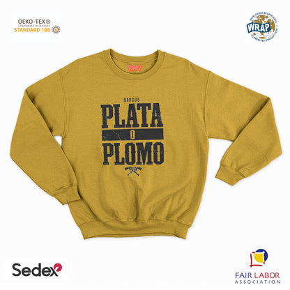 felpa con girocollo unisex- plata o plomo