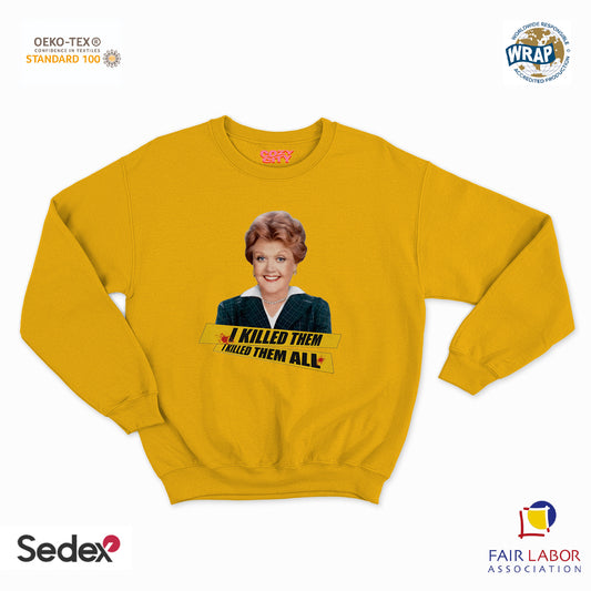 felpa con girocollo unisex- i killed them i killed them all