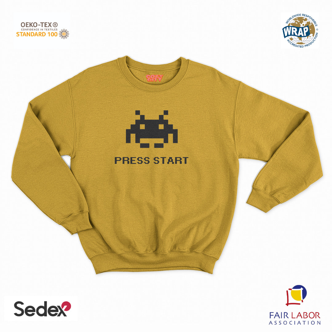 felpa con girocollo unisex- alien press start