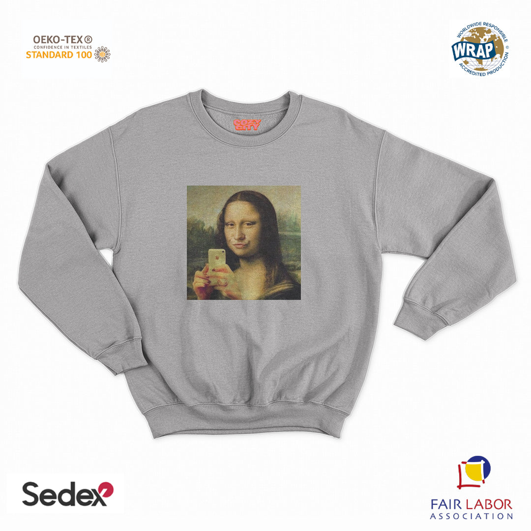 felpa con girocollo unisex- monnalisa selfie