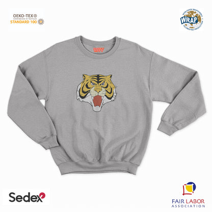 felpa con girocollo unisex- tigre manga