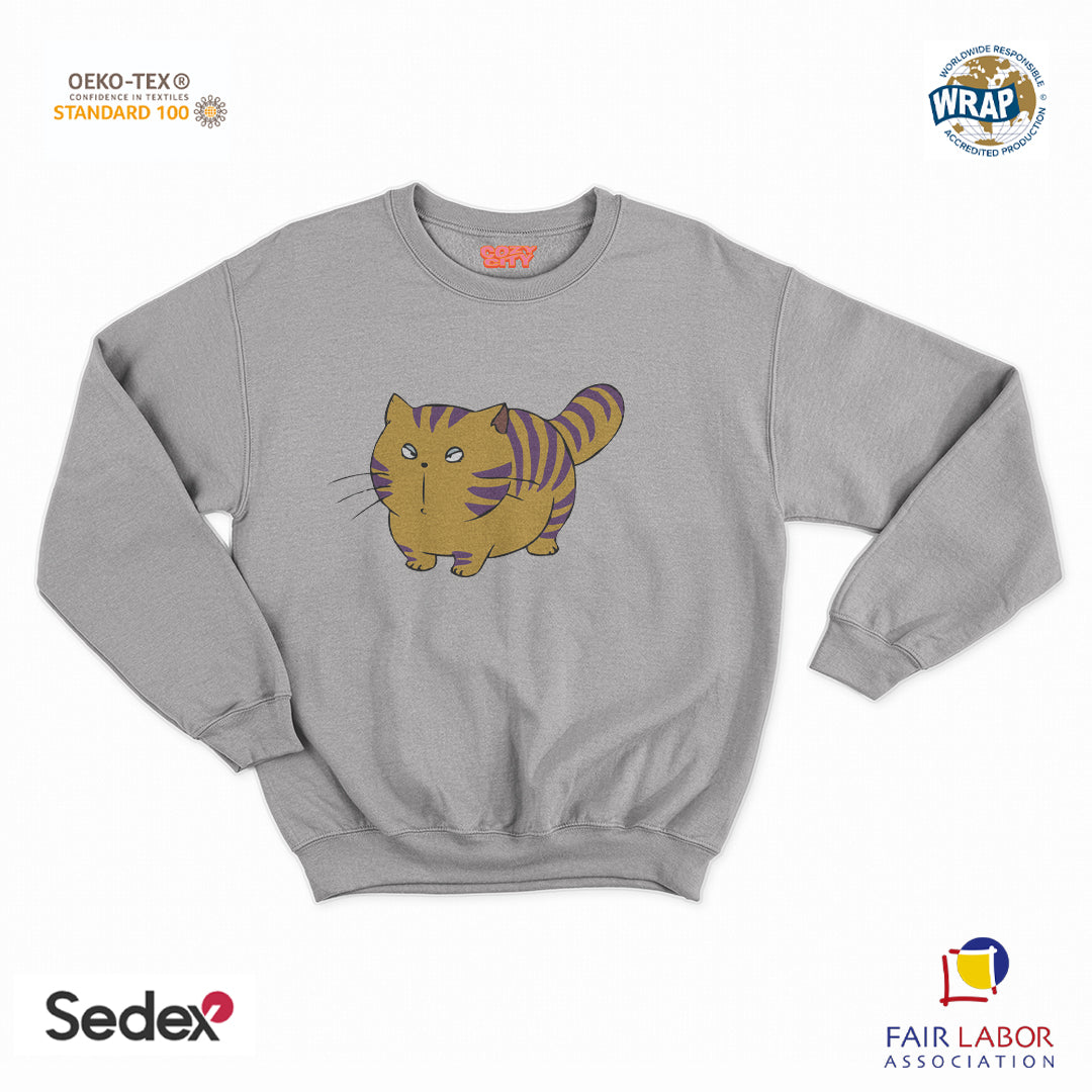 felpa con girocollo unisex- gatto luciano
