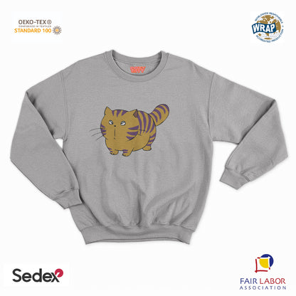 felpa con girocollo unisex- gatto luciano