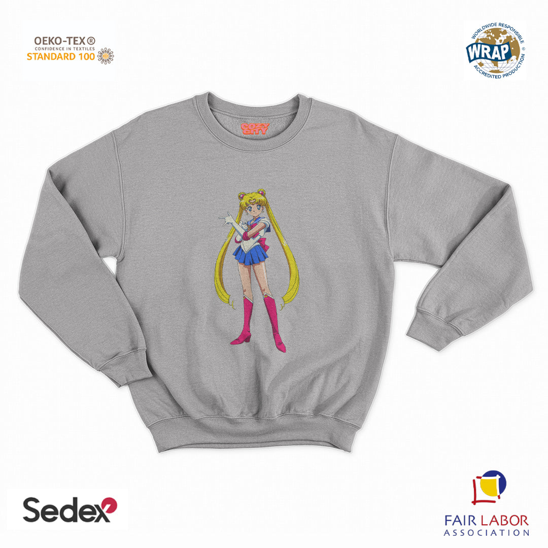 felpa con girocollo unisex- sailor manga