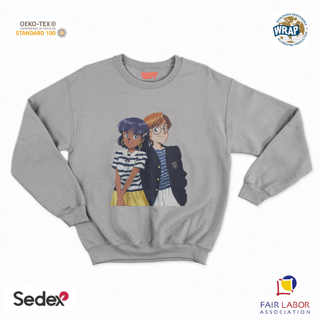 felpa con girocollo unisex- il mistero della pietra azzurra