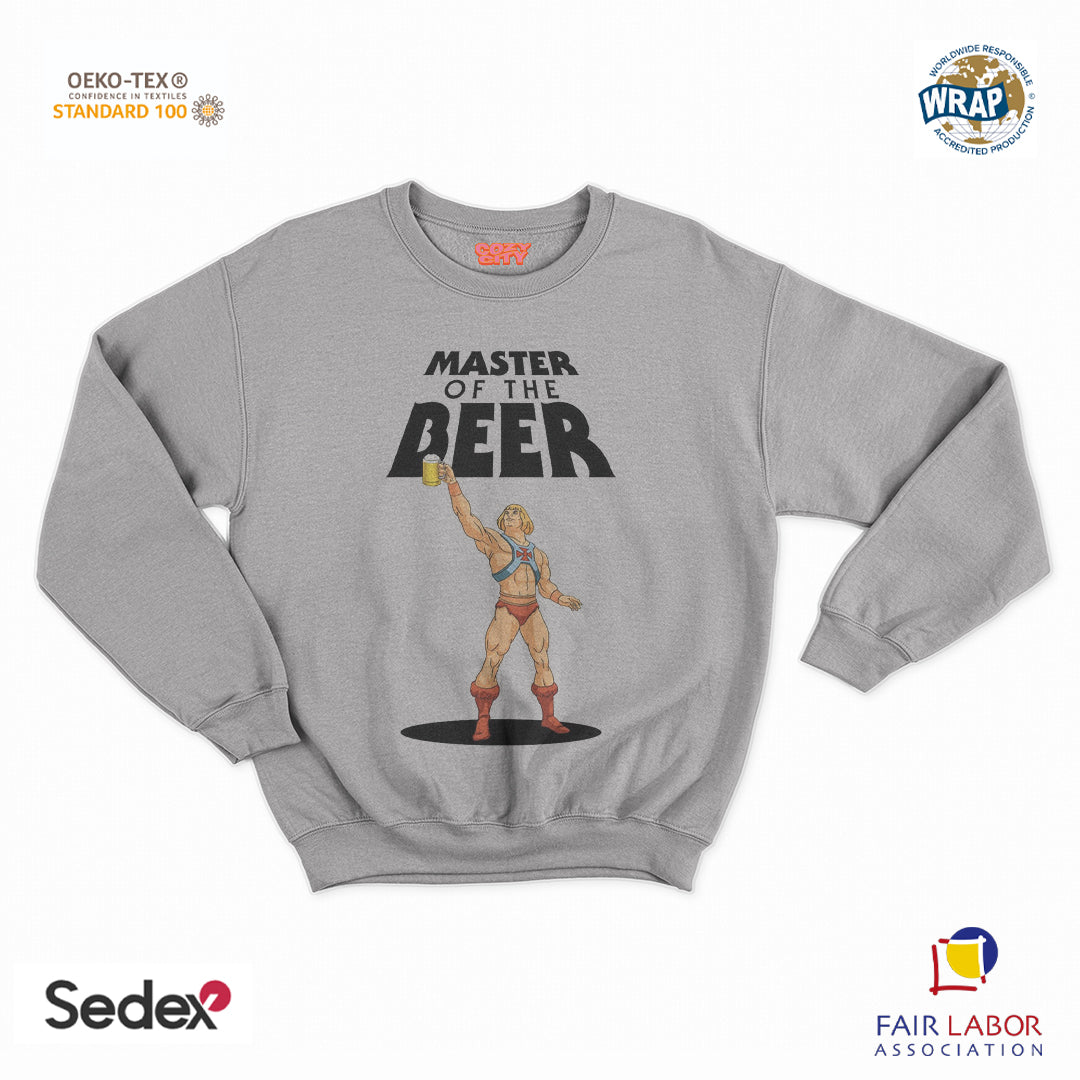 felpa con girocollo unisex- master of the beer
