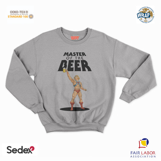 felpa con girocollo unisex- master of the beer