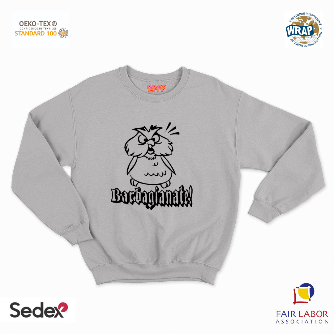 felpa con girocollo unisex- barbagianate anacleto