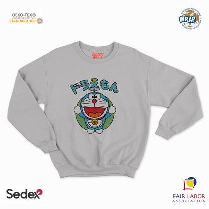felpa con girocollo unisex- gatto spaziale giapponese