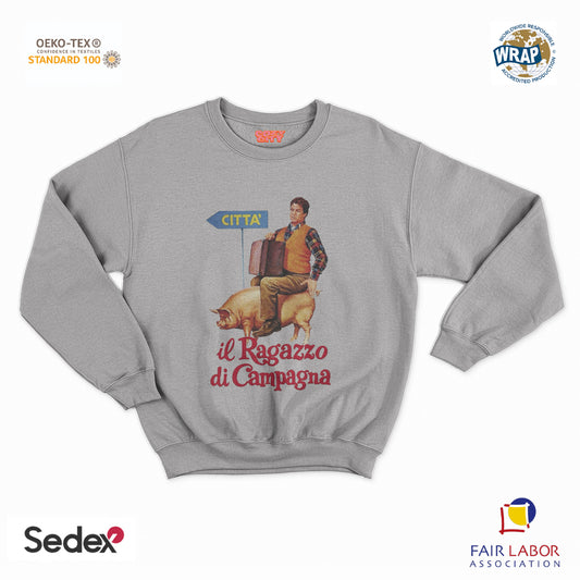 felpa con girocollo unisex- ragazzo di campagna