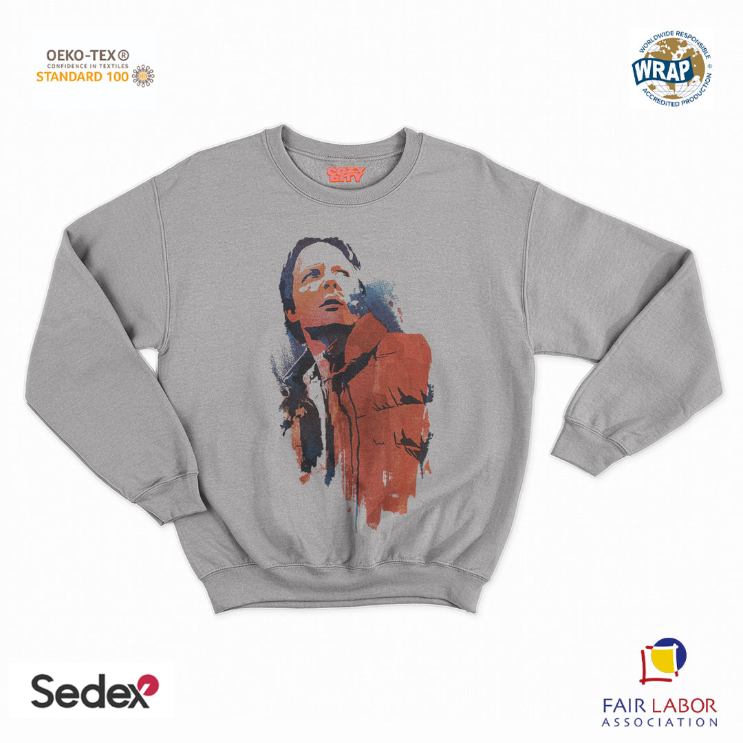 felpa con girocollo unisex- ritorno mc fly art