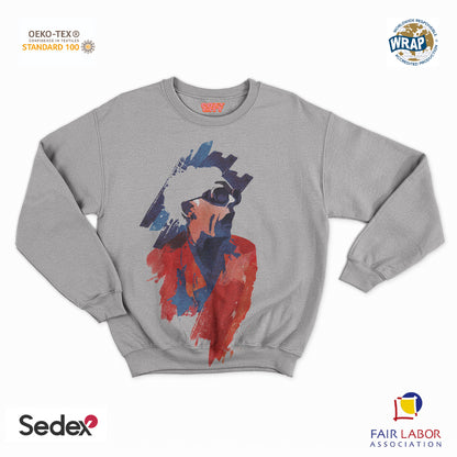 felpa con girocollo unisex- doc ritorno acquarello