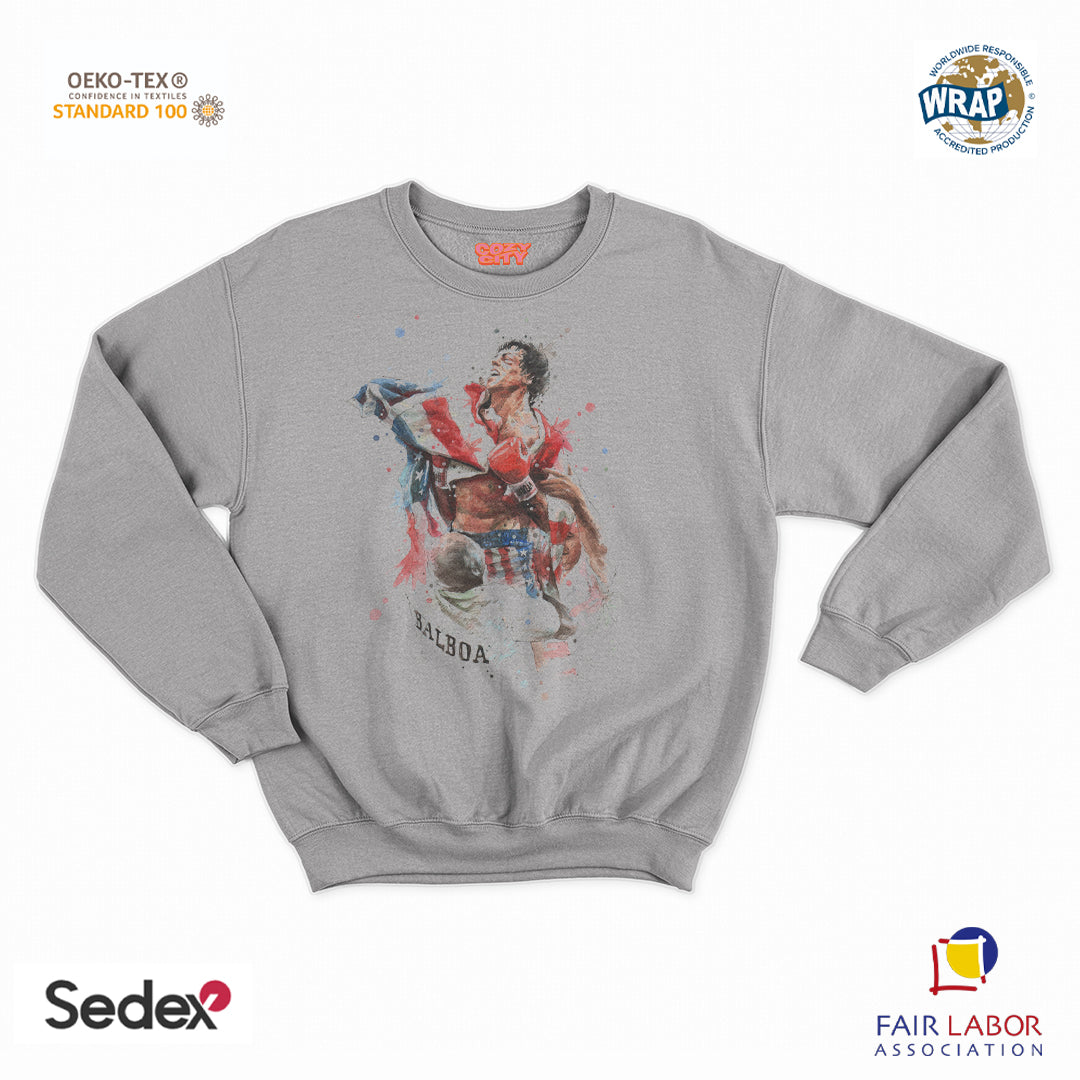 felpa con girocollo unisex- box balboa