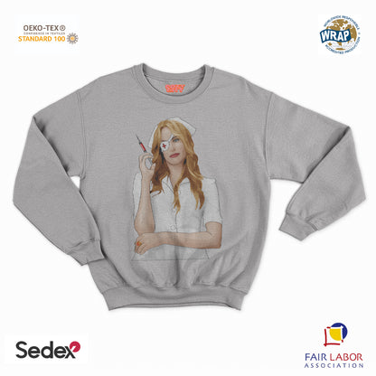 felpa con girocollo unisex- kill bill infermiera