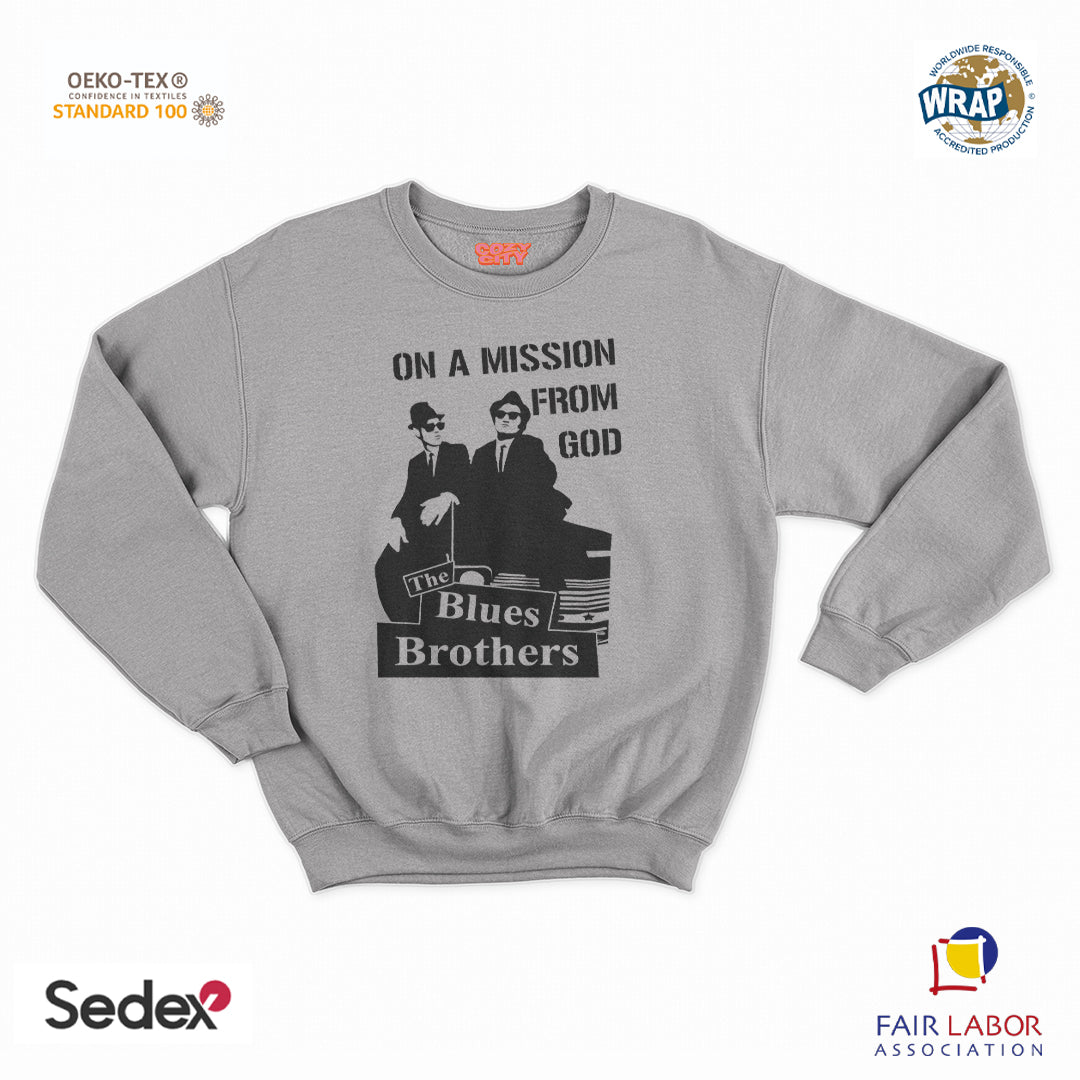 felpa con girocollo unisex- brothers on a mission from god