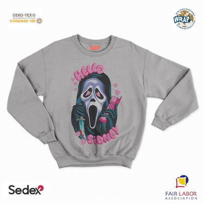 felpa con girocollo unisex- hello sidney love screem